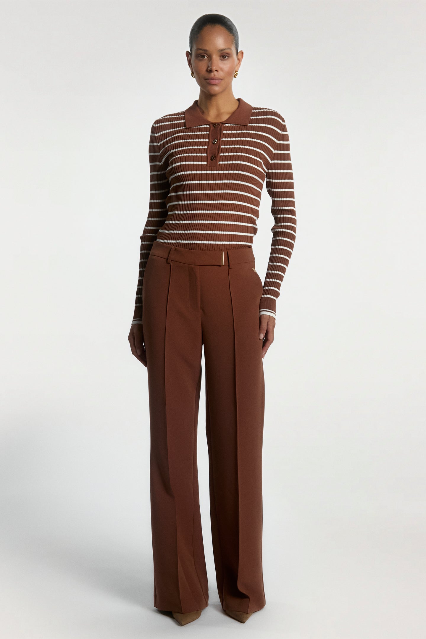 Olin stripe top bruin