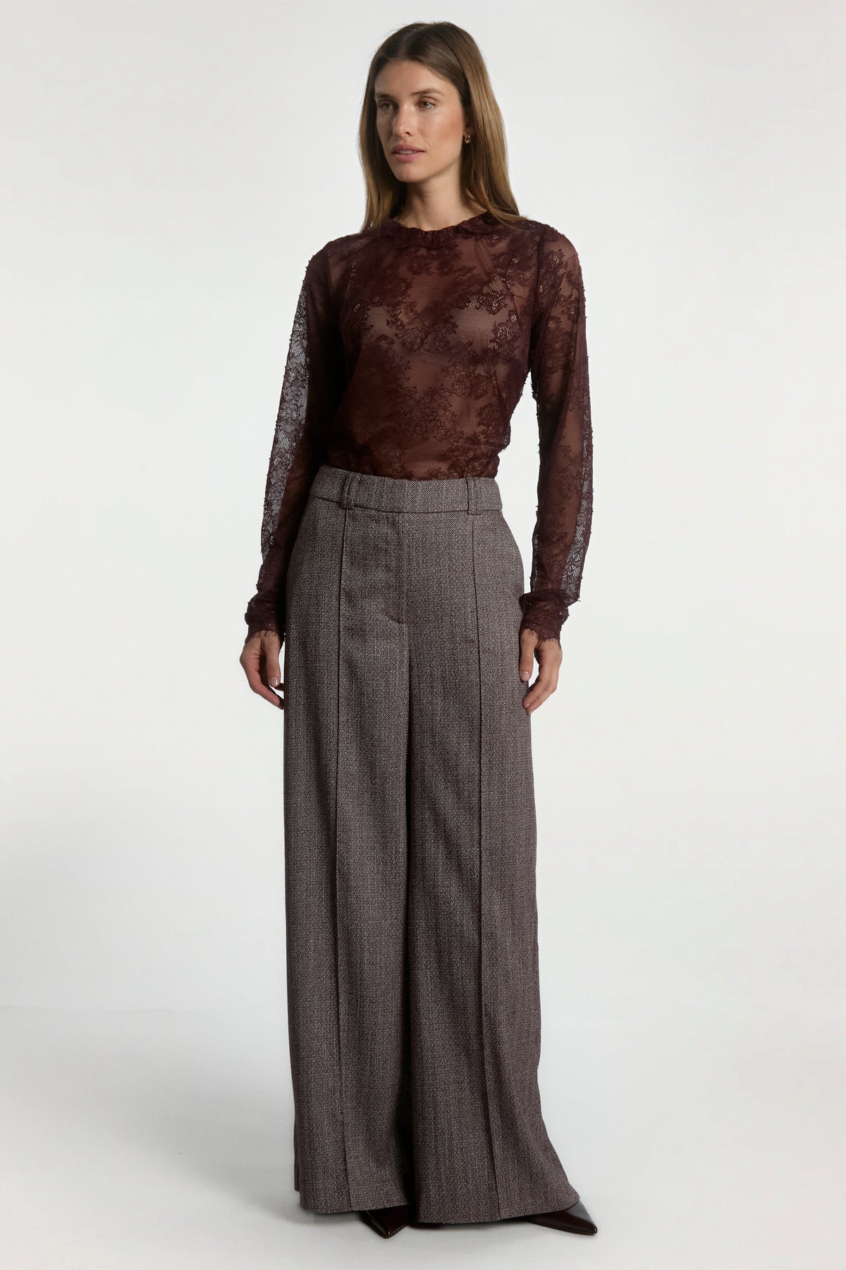 Nore Melange Burgundy Pants