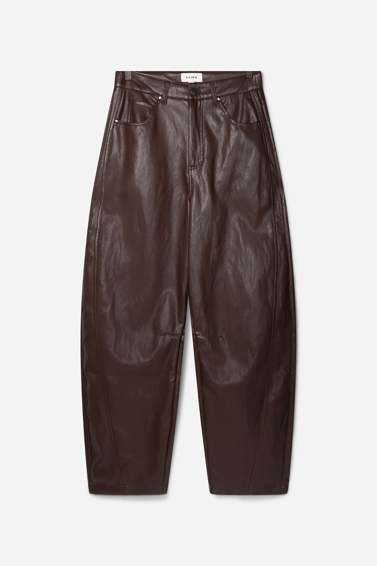 Quin PU broek donker bruin