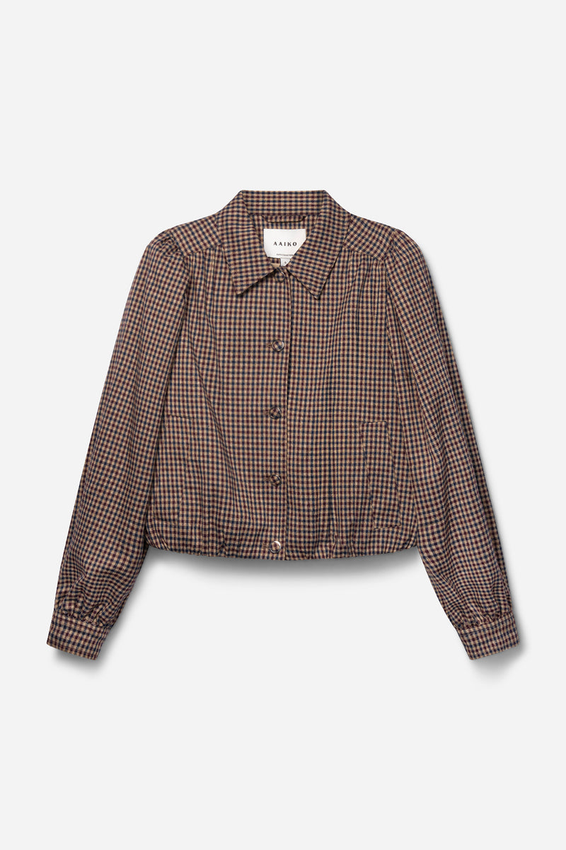 Sandy check jacket burgundy