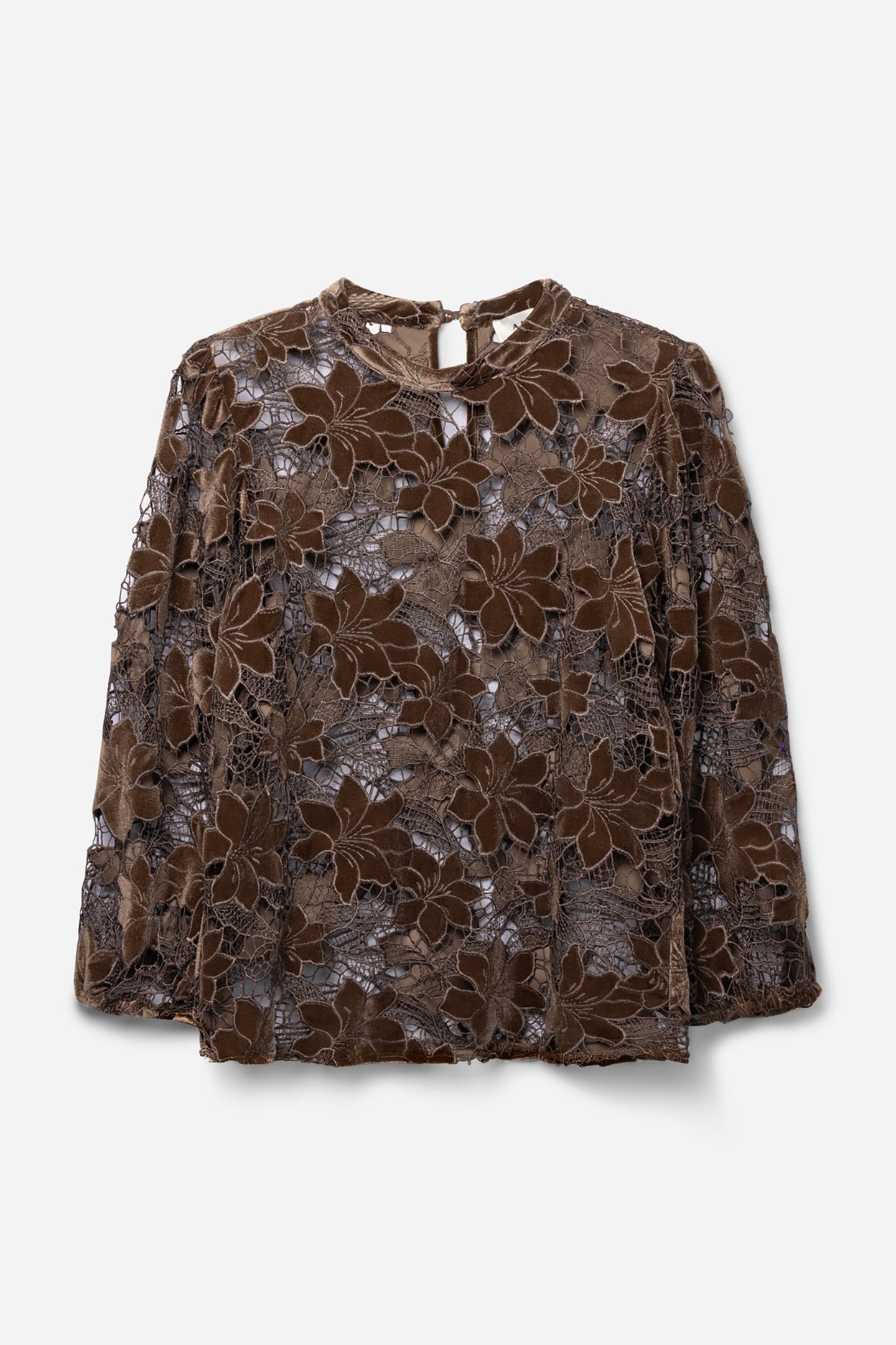 Shaila velvet top donker bruin
