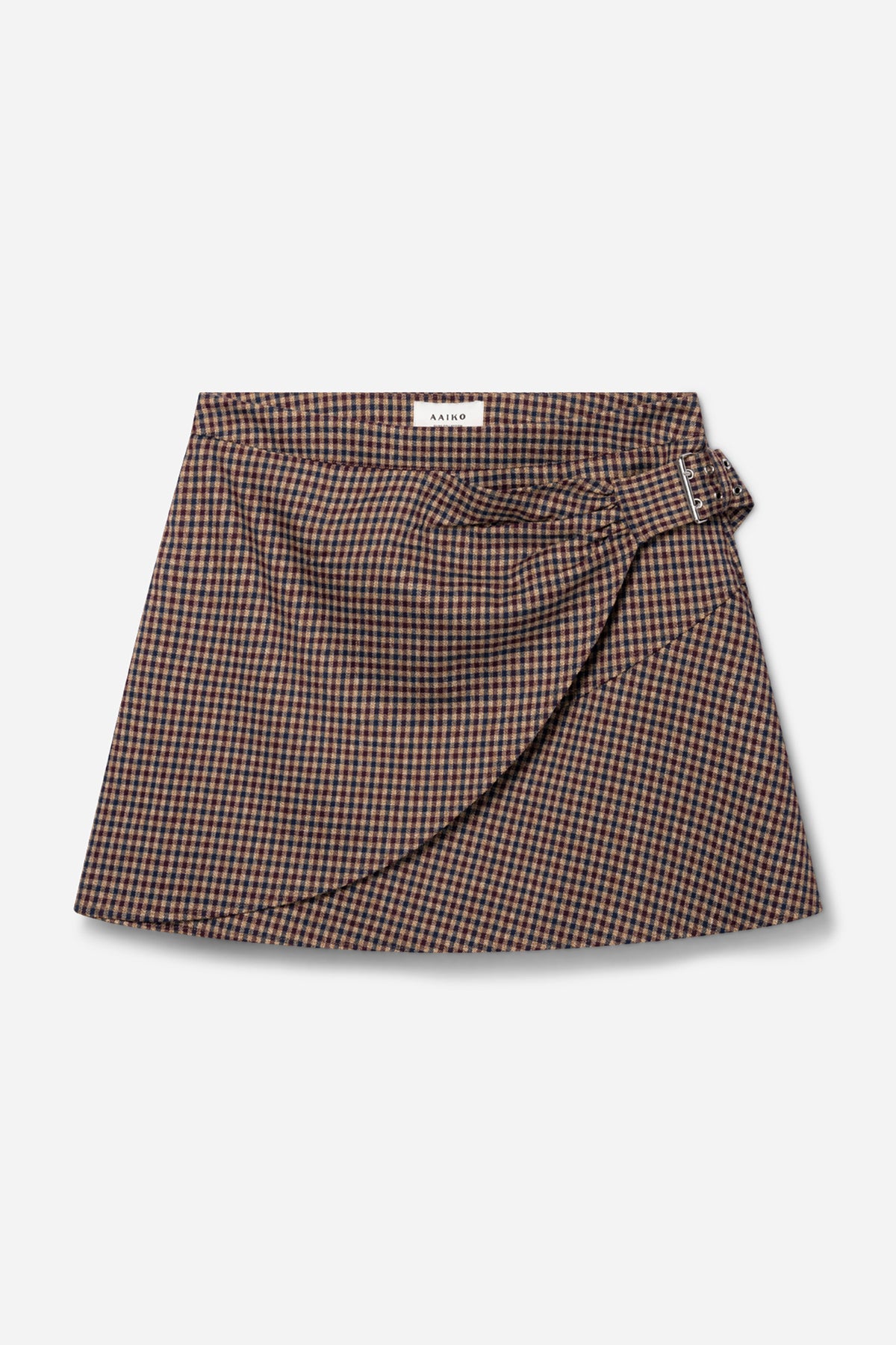 Soie check rok bordeaux