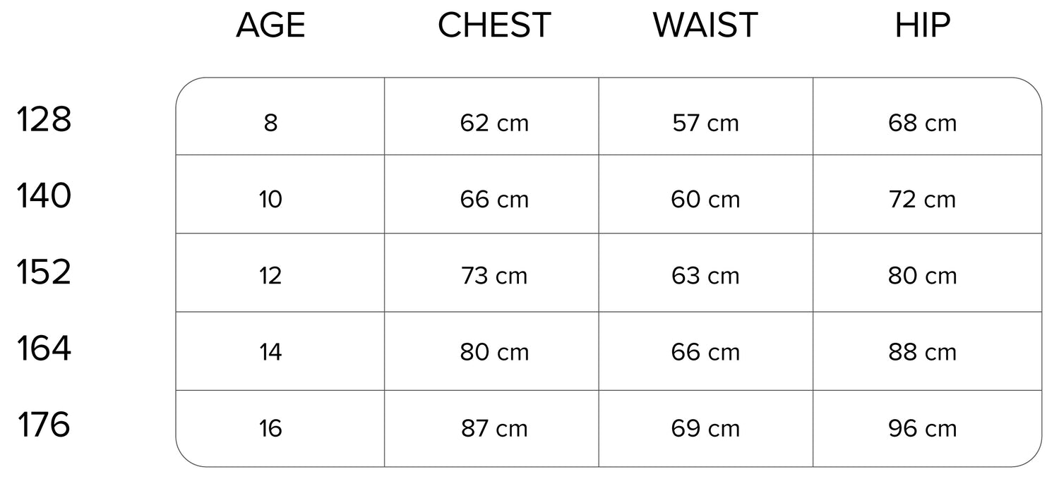 Ramona pants beige size chart