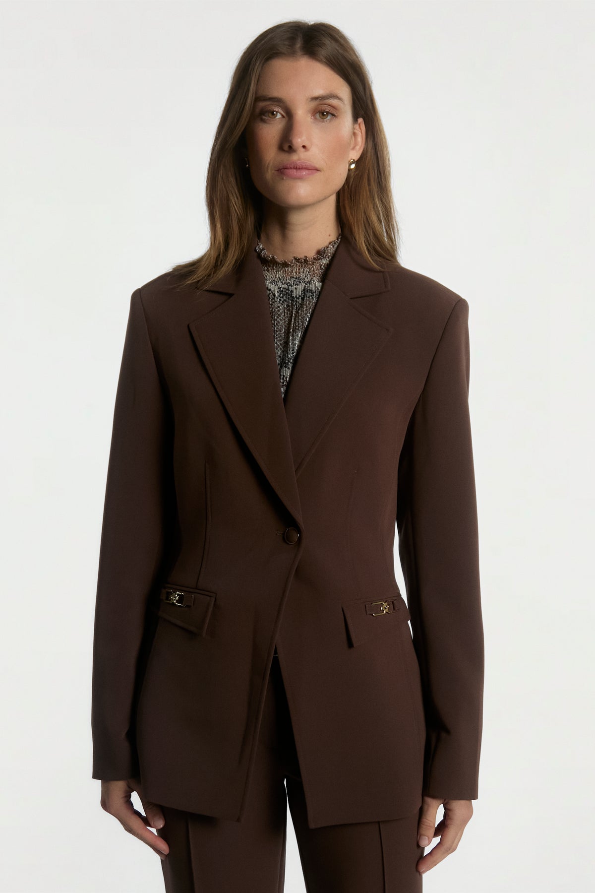 Toulon blazer donker bruin