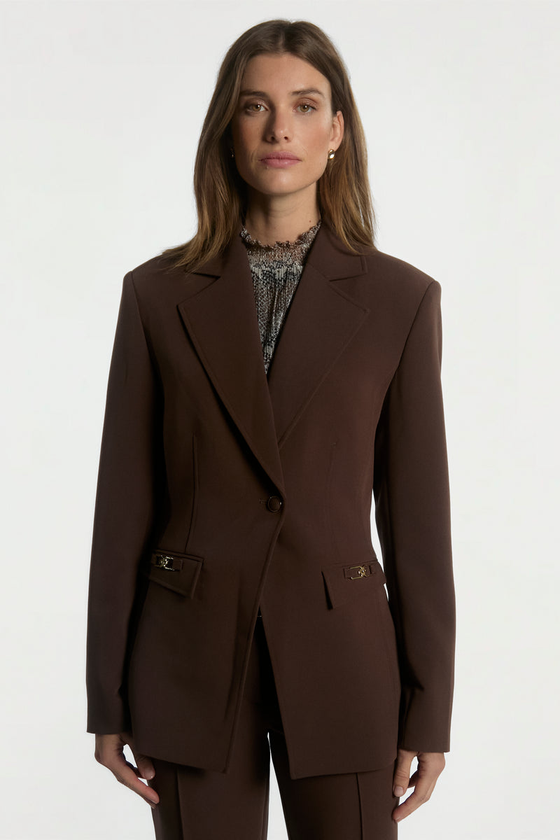 Toulon blazer donker bruin