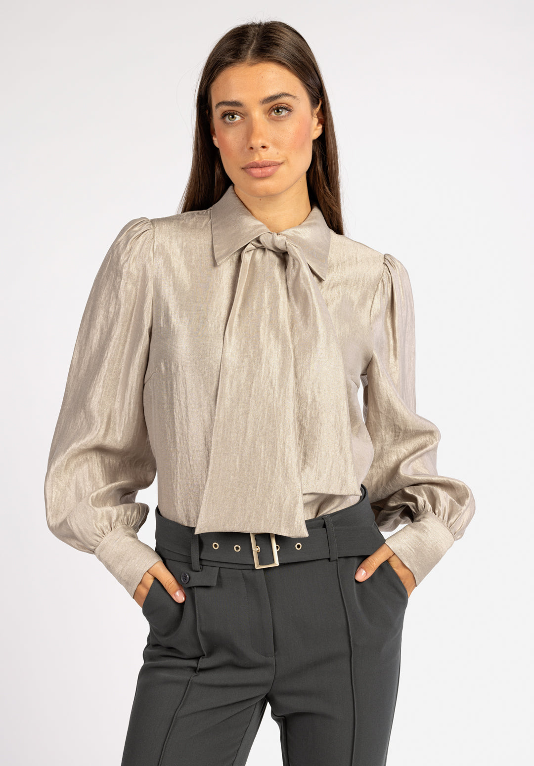 Veronne Tie Blouse Sand