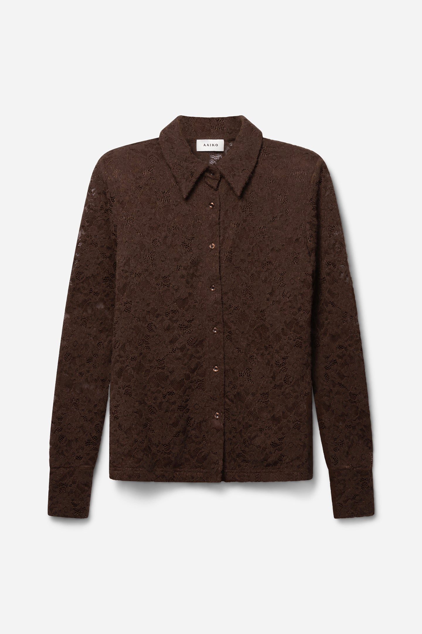 Vigo lace top donker bruin