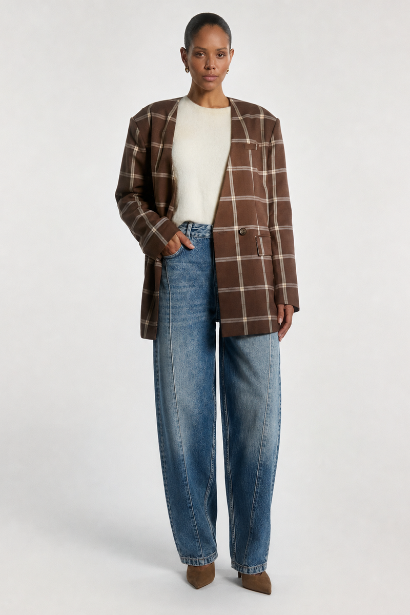 Luray check blazer brown