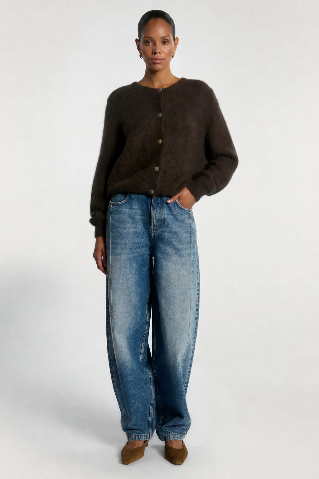 Lorys vest donker  bruin